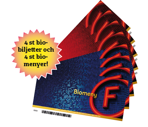 4 st biobiljetter och biomenyer
